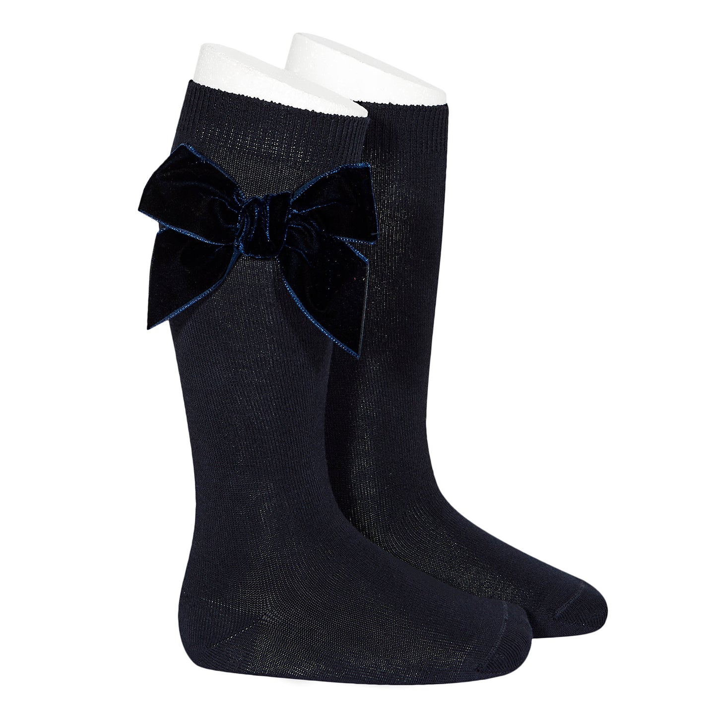 2489/2 Knee High Sock w Side Velvet Bow