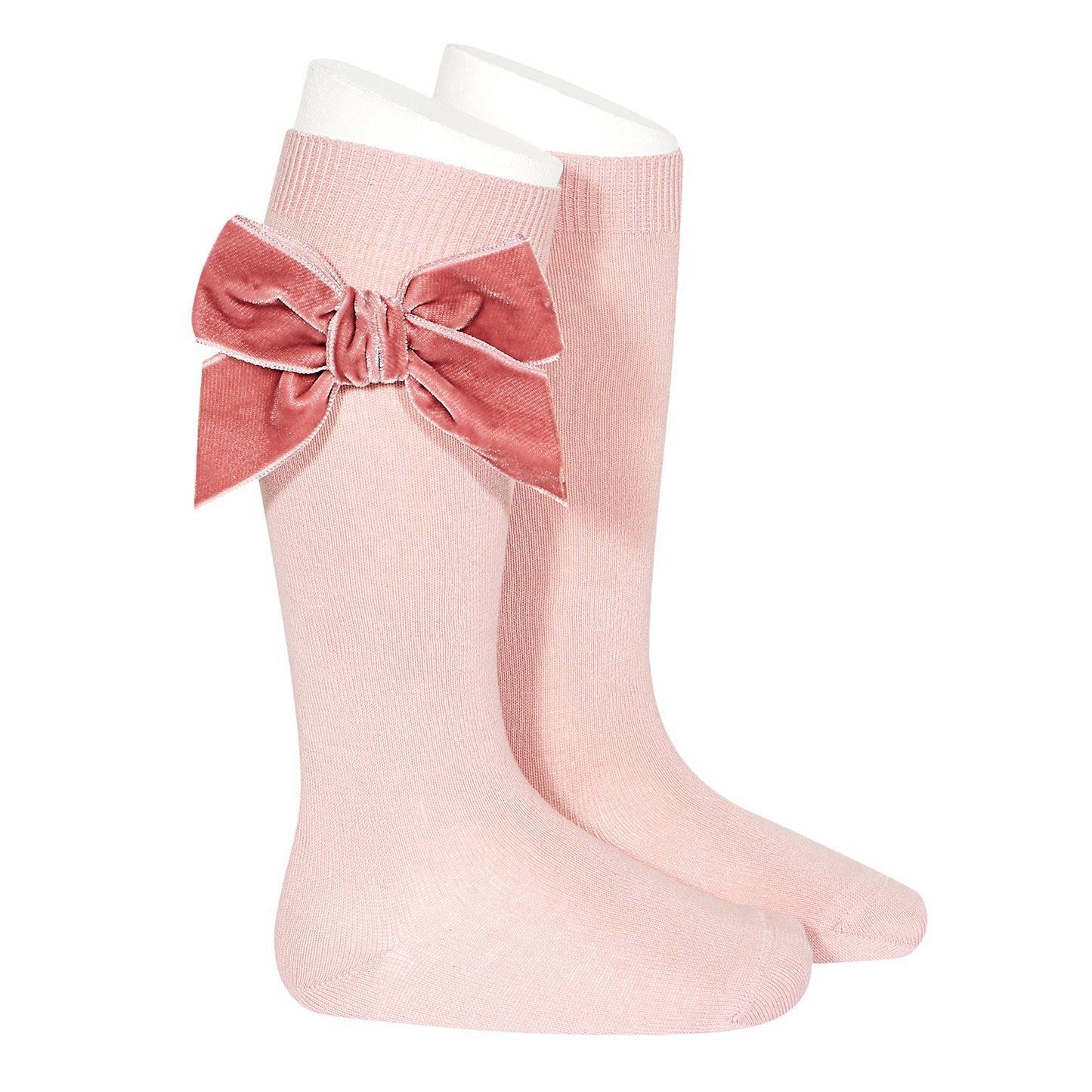 2489/2 Knee High Sock w Side Velvet Bow