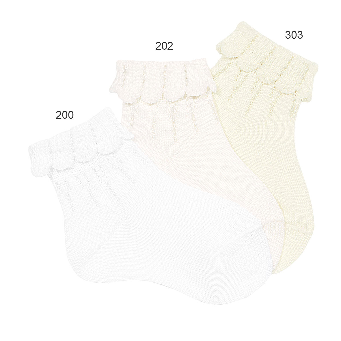2337/3 Ceremony Ankle Sock w Fancy Fold Cuff