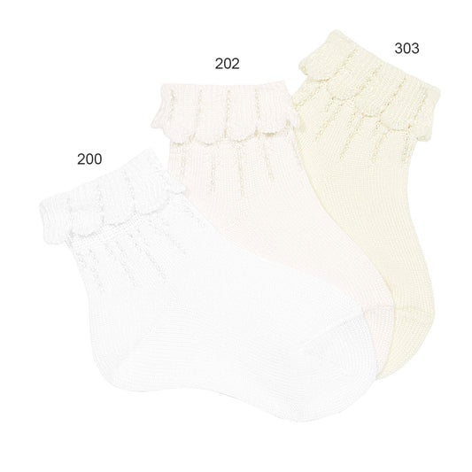 2337/3 Ceremony Ankle Sock w Fancy Fold Cuff